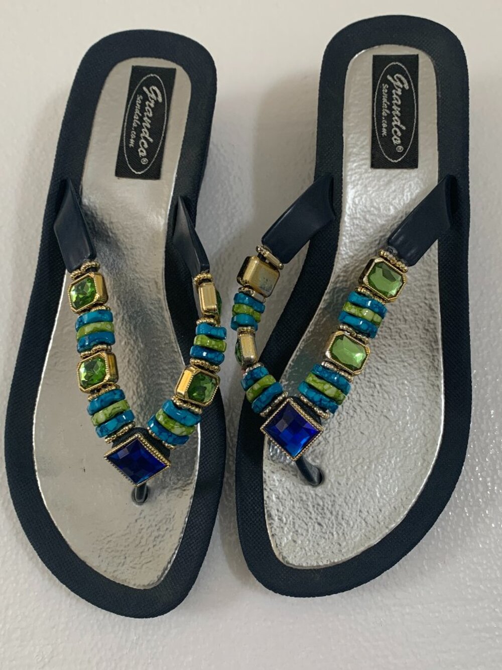 Grandco Sandals ~ Jade ~ Dark Blue Sole
